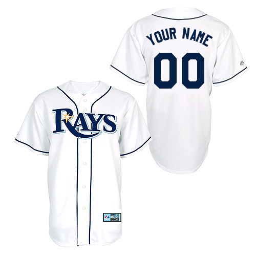 Customized Youth MLB jersey-Tampa Bay Rays Authentic Home White Cool Base Baseball Jersey